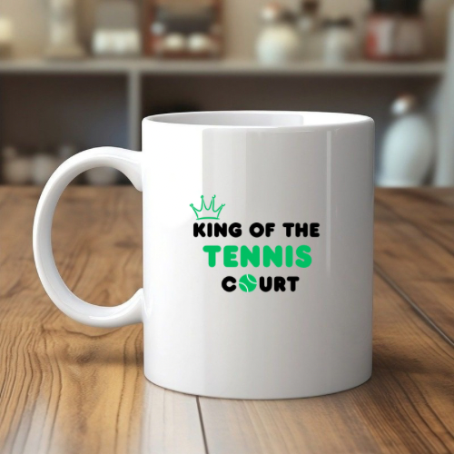 King of the Tennis Court – 11 oz Ceramic Mug | Bold Gift for Tennis Lovers