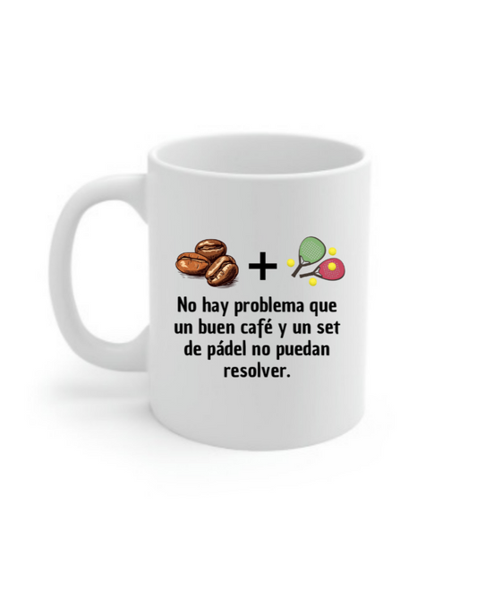 Coffee & Padel – 11 oz Ceramic Mug | Funny Padel Gift for Players & Fans